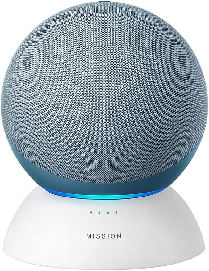 Echo (4th Generation) | Blue Grey + Portable Battery Base (White)