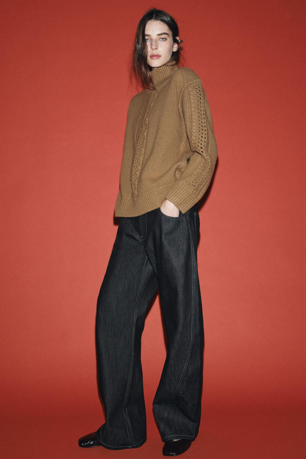 ZARA 100% WOOL TEXTURED JUMPER