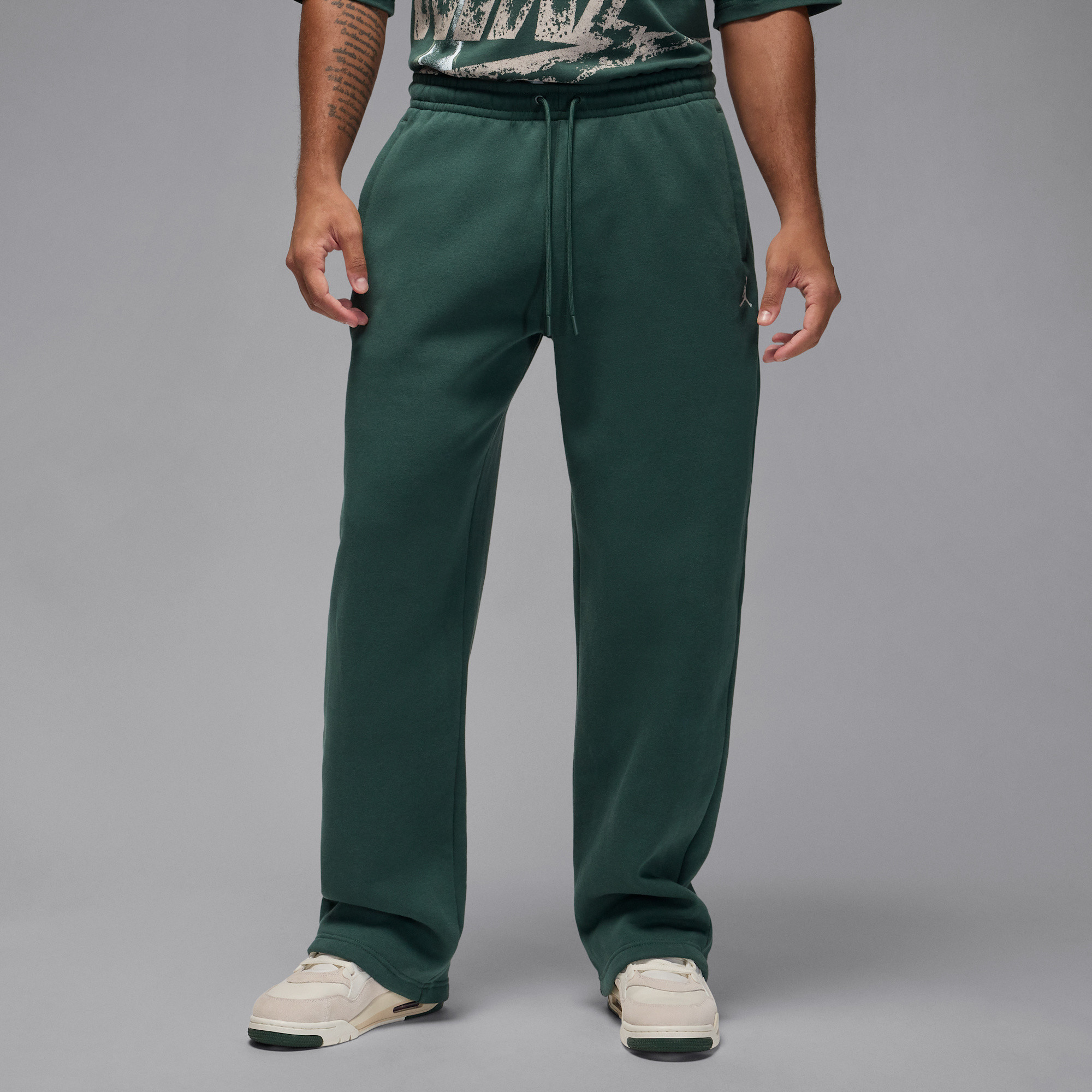 Jordan Brooklyn Fleece Oversize Open-Hem Trousers