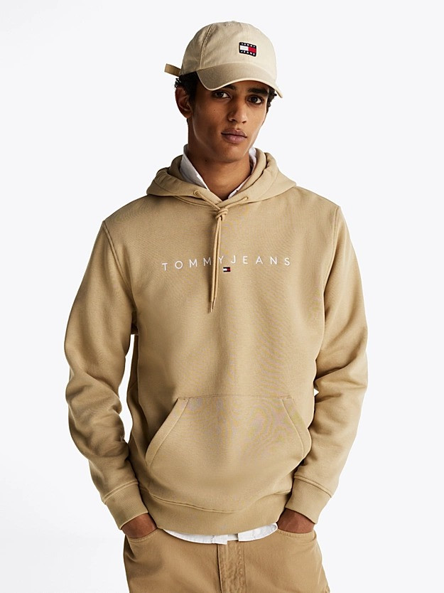 Men’s Fleece Hoodie with Embroidered Linear Logo