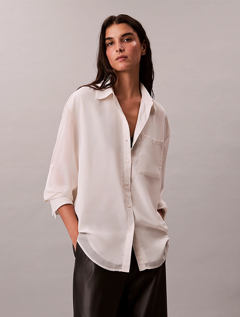 Calvin Klein Utility tunic with rolled sleeves