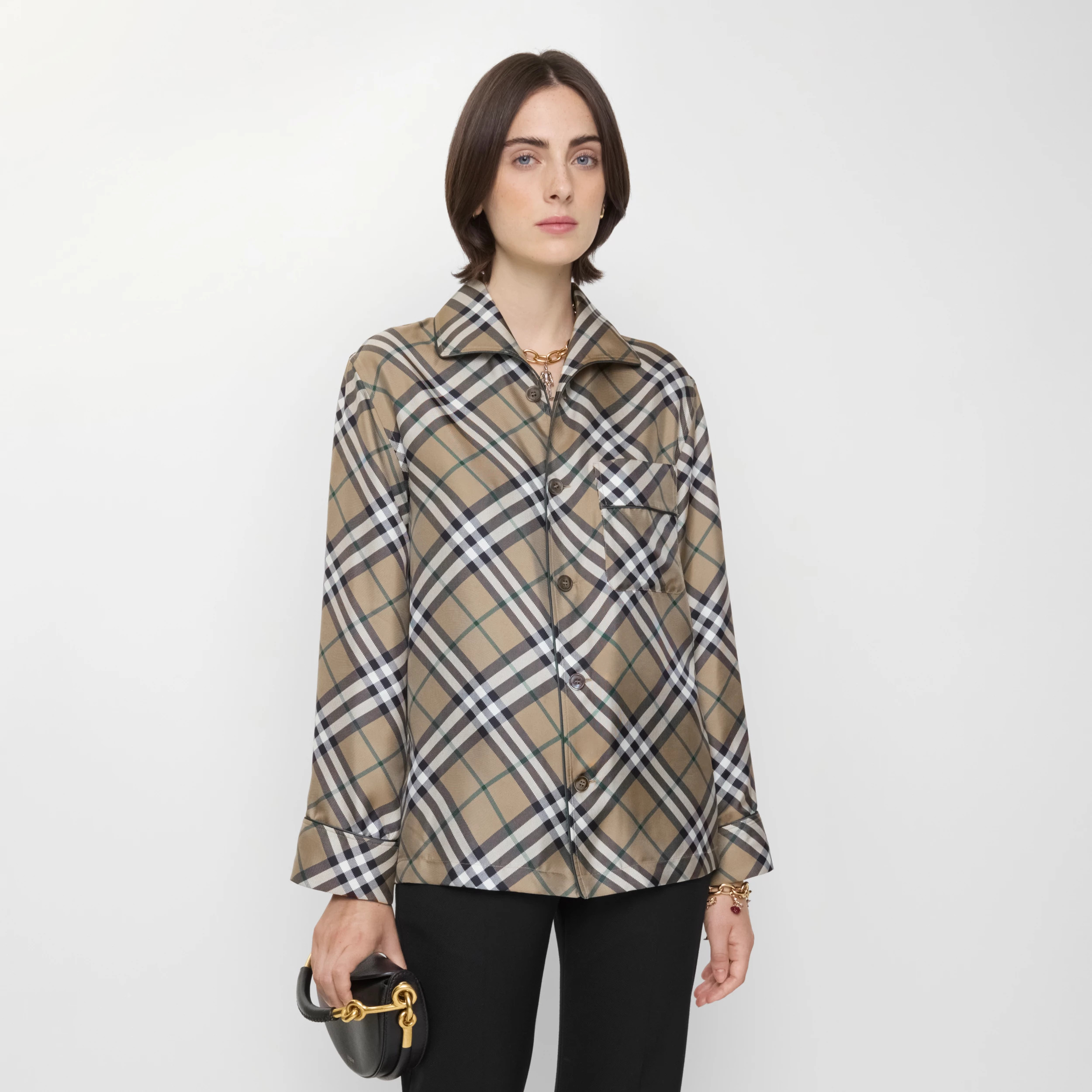 Burberry Check Silk Pyjama Shirt
