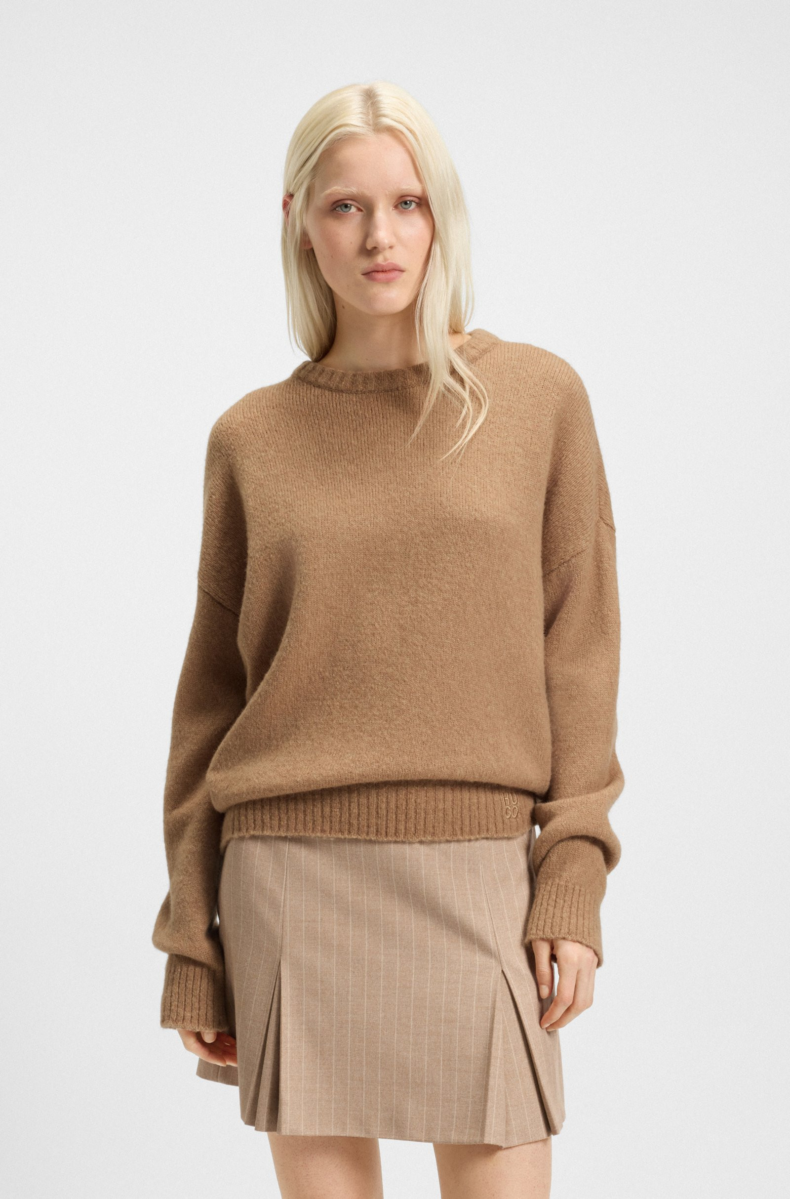 HUGO Oversized-fit sweater in a wool blend