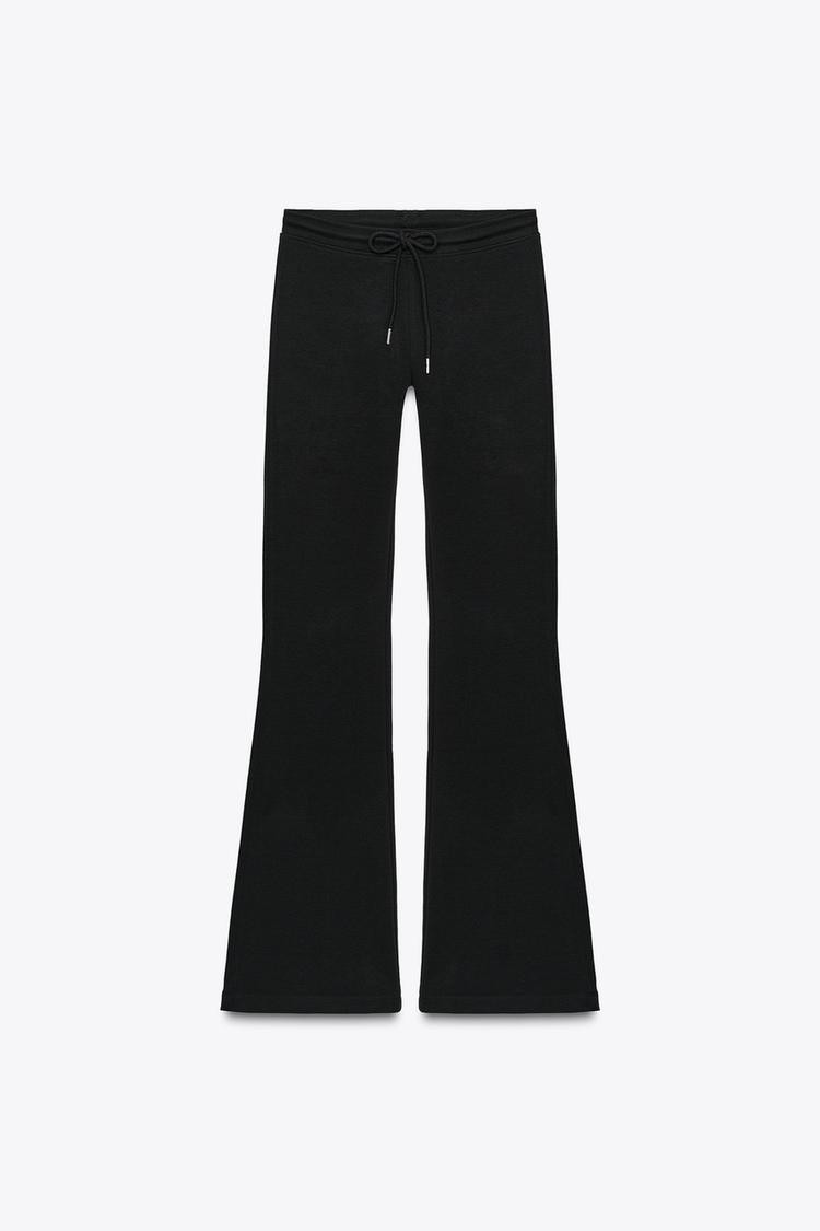 Zara INTERLOCK FLARE TROUSERS