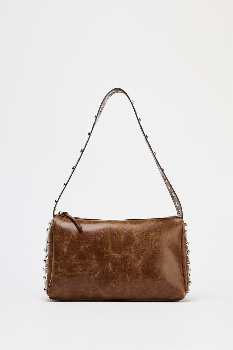 Zara Women's METAL APPLIQUÉ SHOULDER BAG