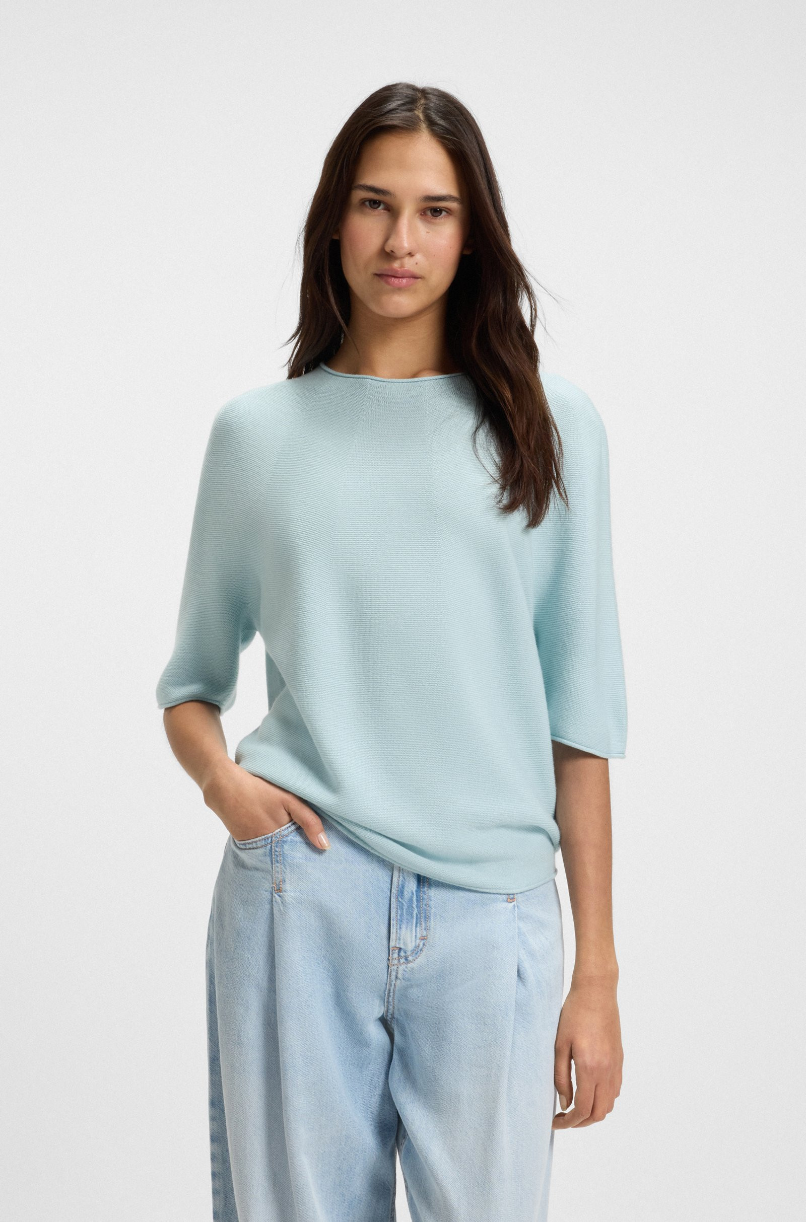 BOSS Seamless sweater in a structured knit