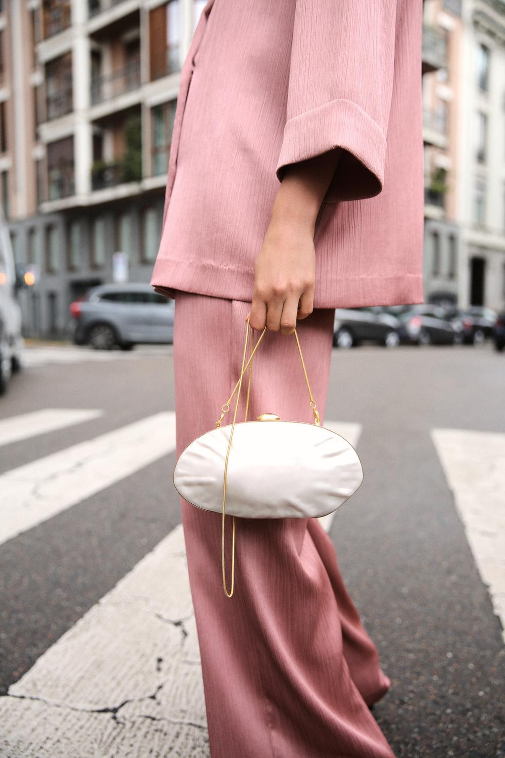 Zara PEARL EFFECT CLUTCH BAG