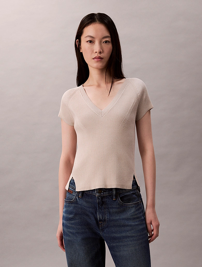 Calvin Klein Classic T-shirt made of technical rib knit