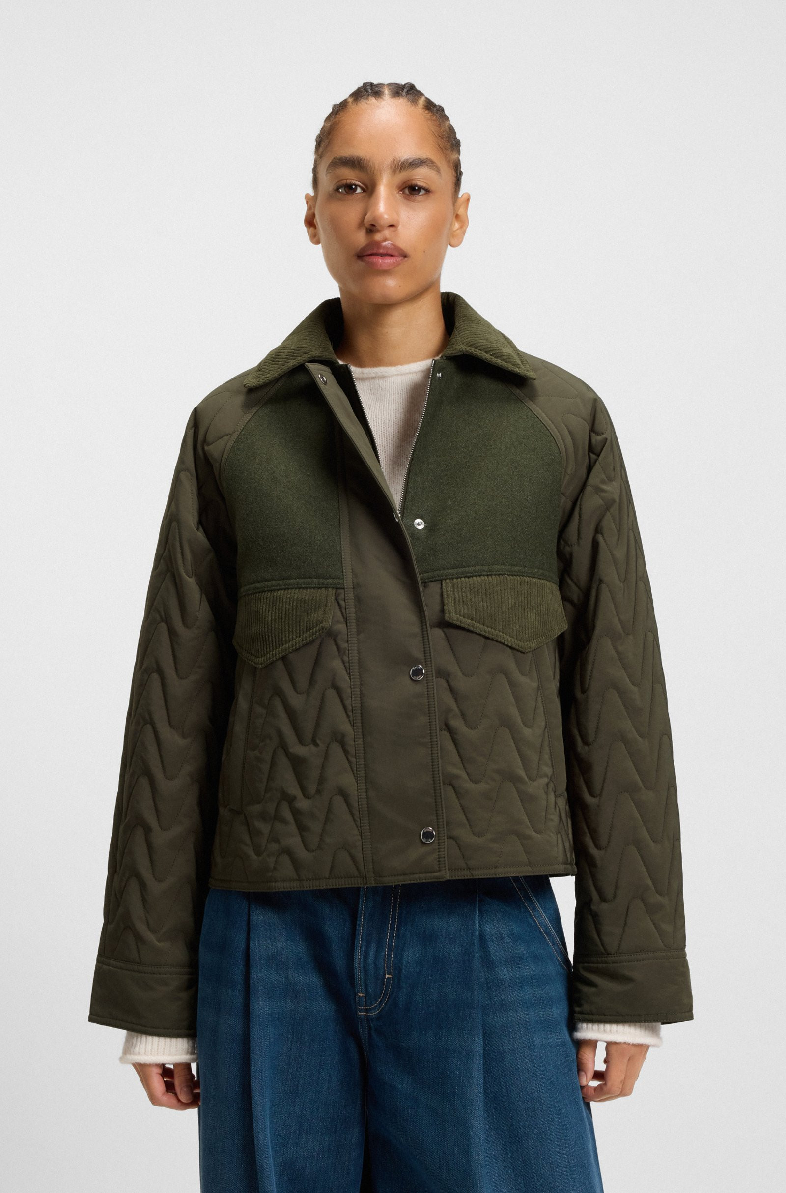 BOSS Water-repellent jacket in mixed materials