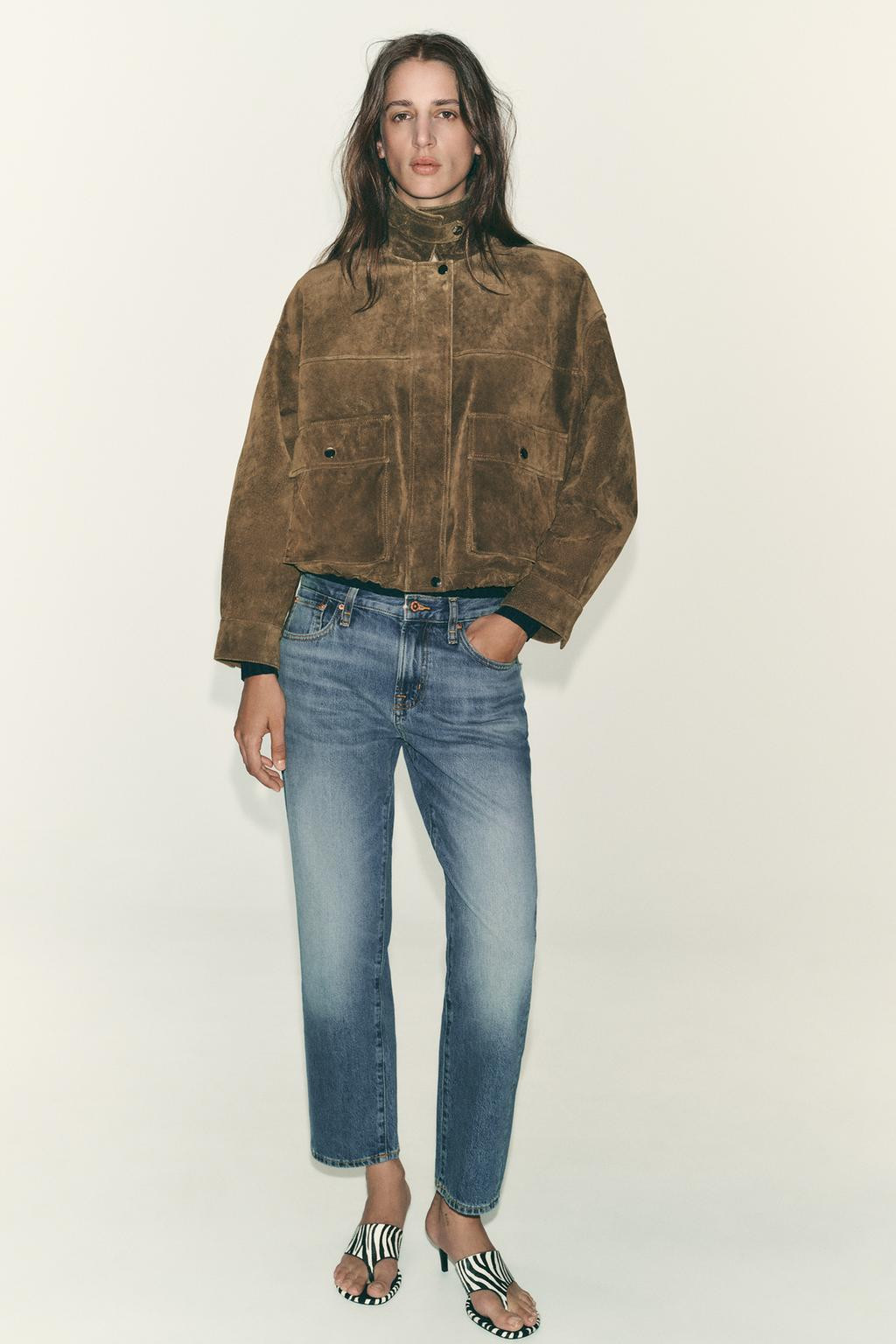 Zara Z1975 CROPPED MID-WAIST JEANS