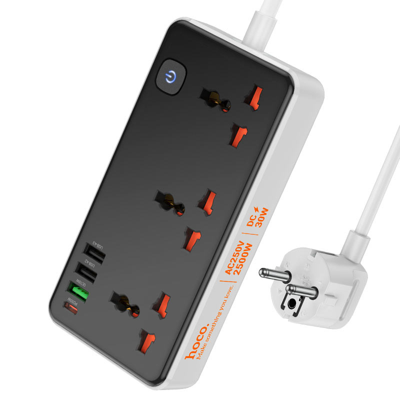 Power strip Hoco AC8A 3USB+3BIT+USB-C, 2500W 5m