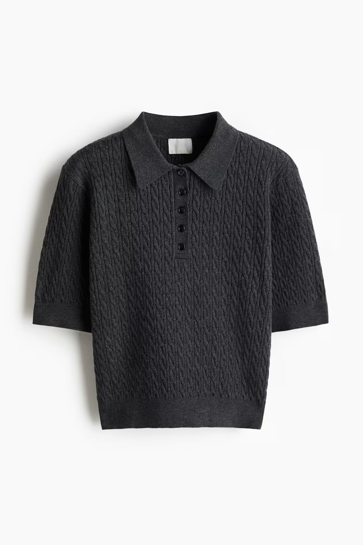 H&M Cable-knit polo shirt