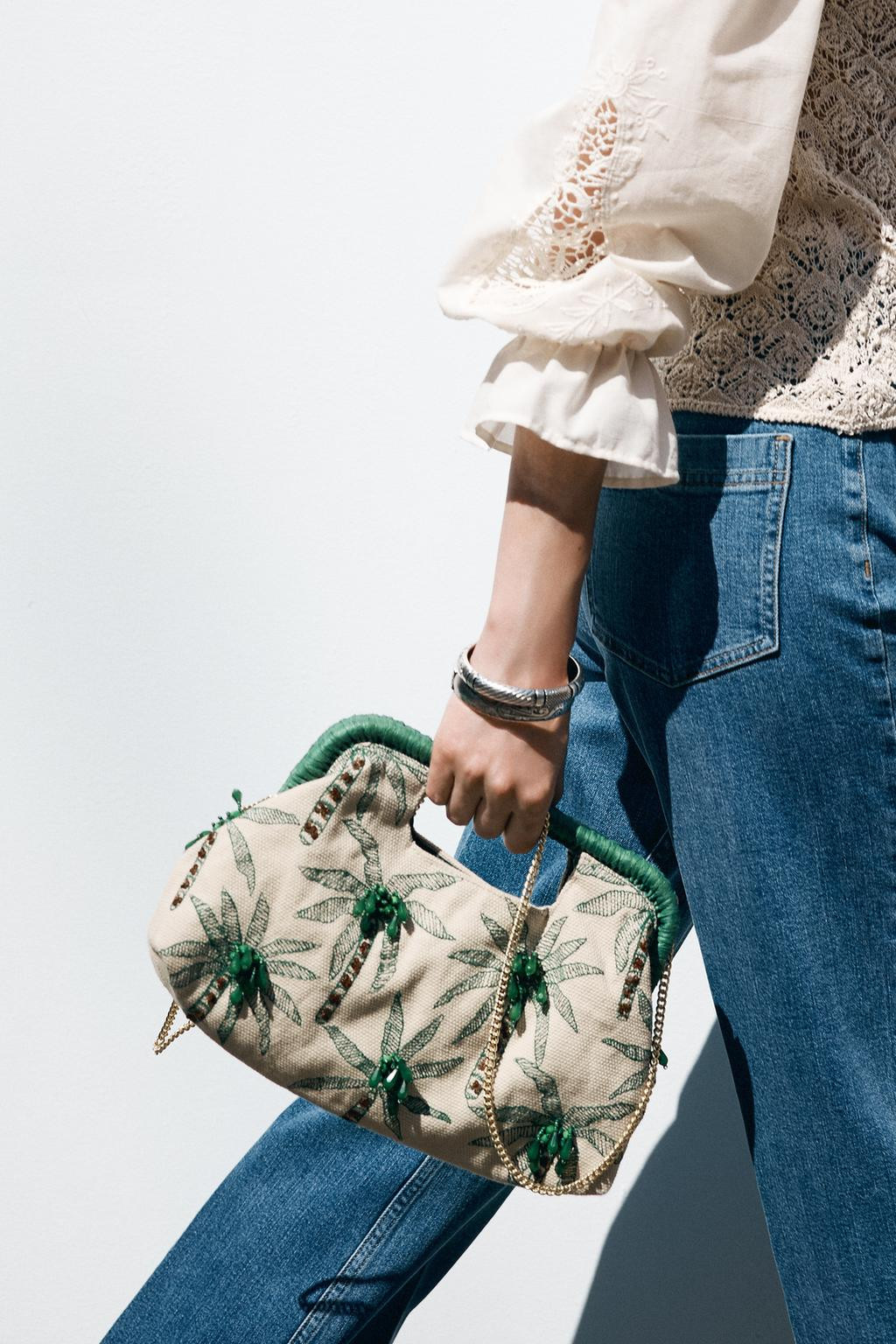 Zara Women's beaded detail clutch